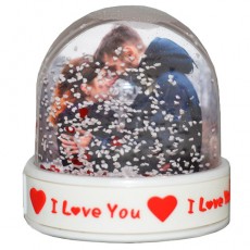 Sevgiliye Hediye Fotoğraflı Kar Küresi - I Love You