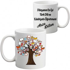 Edebiyat Öğretmenine Hediye Kupa Bardak - Öğretmenler Günü Hediyesi