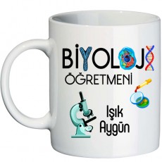 Biyoloji Öğretmenine Hediye İsimli Kupa Bardak - Öğretmenler Günü Hediyesi