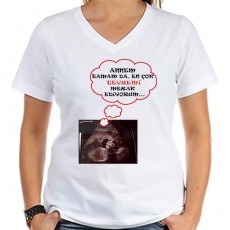 Düşünce Balonlu ve Ultrason Fotoğraflı Baby Shower Tişört