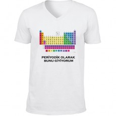Periyodik Cetvel Baskılı Hediyelik Kimya T-shirt (Unisex)