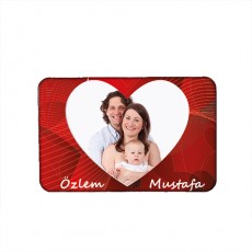 Kalpli Sevgili Fotoğraflı Magnet (10x15 cm)