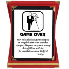 Game Over Plaket - Yeni Evliye Hediye 