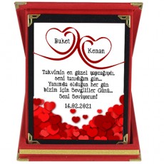 Sevgililer Günü Hediyesi İsimli Romantik Plaket