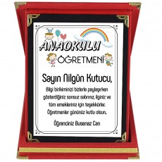 Anaokulu Anasınıfı Öğretmenine Hediye İsim Baskılı Plaket - Öğretmenler Günü Hediyesi