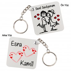Seni Seviyorum Sevgili Anahtarlık - İsme Özel