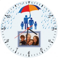 Babalar Günü Hediyesi - Fotoğraflı Duvar Saati (Cam 29cm)