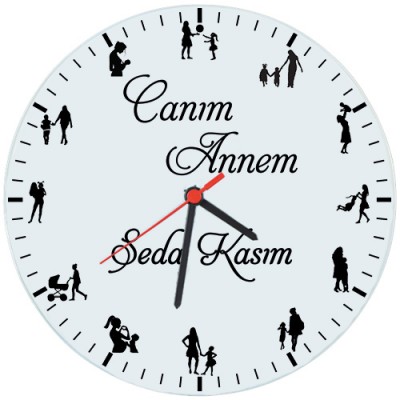 Annelere Özel Canım Annem İsimli Saat (Cam 29cm)
