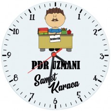 Erkek Rehberlik Öğretmeni - PDR Hediyesi Saat (Cam 29cm)