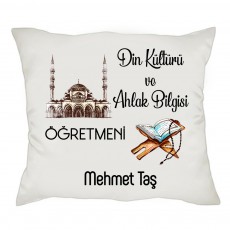 Din Kültürü Öğretmenine Öğretmenler Günü Hediyesi İsimli Yastık 