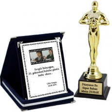 Babalar Günü Hediyesi - Fotoğraflı Plaket ve Oscar Ödülü Seti
